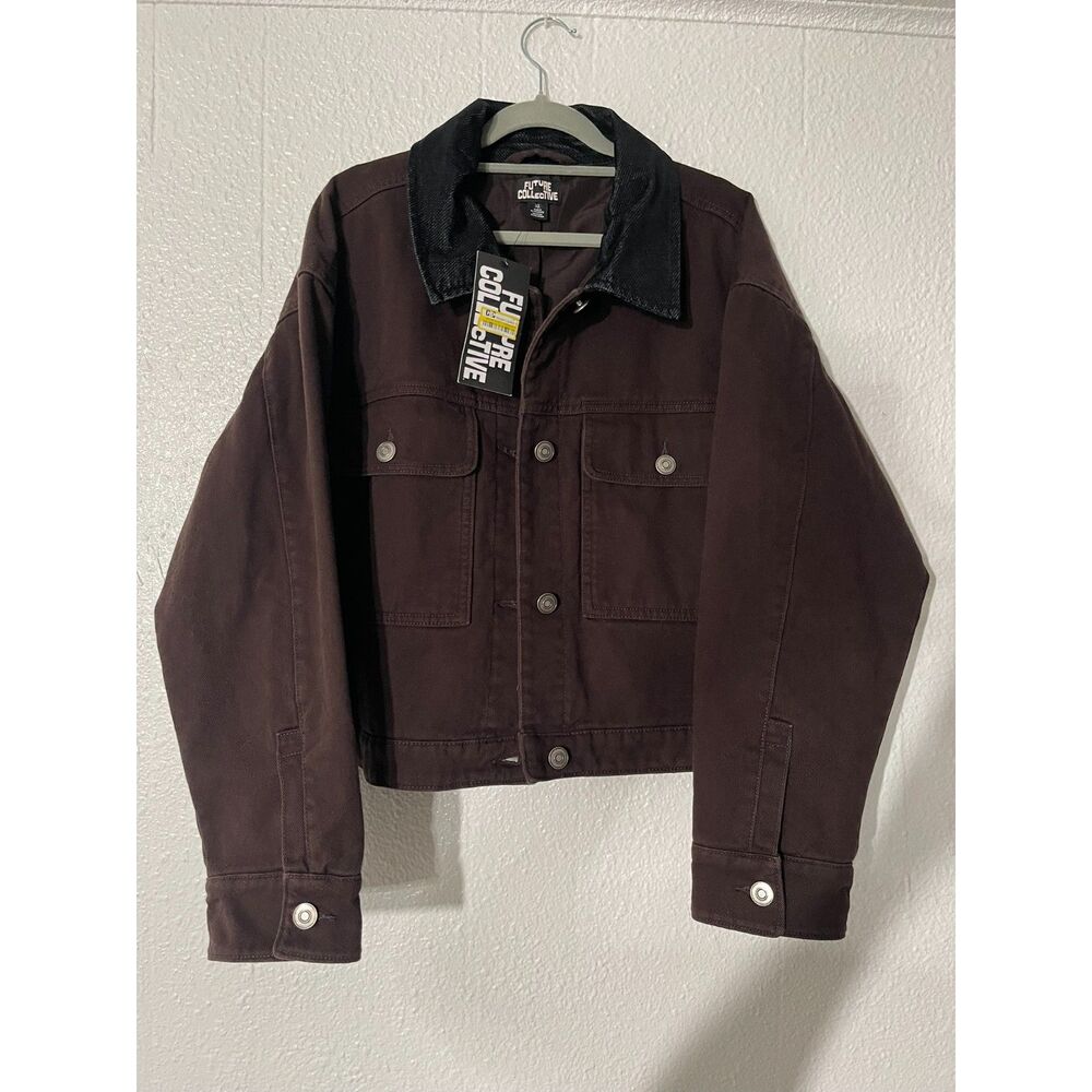 NWT Future Collective Cropped Workwear Jacket Corduroy Collar XL